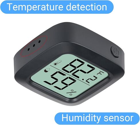 Lizard Tank Thermometer and Humidity Black 2 Pack, Aggforbl LCD Digital Thermometer Hygrometer for Reptile Tank, Ball Python Tank Bearded Dragon Accessories for Habitat in Saudi Arabia