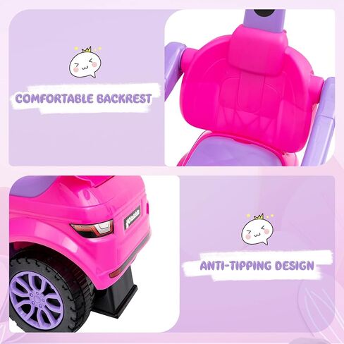 OLAKIDS 4 in 1 Ride on Push Car, Toddlers Stroller Sliding Walking Toy with Horn, Music, Lights, Removable Guardrails and Handle, Underneath Storage, Baby Foot-to-Floor Walker for Boys Girls (Navy) in Kuwait