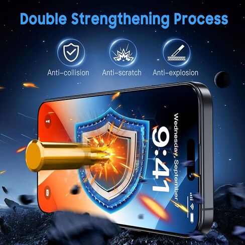 Uyiton for iPhone 14 Pro Max Matte Screen Protector, Anti-Glare Anti-Fingerprint [Easy Fit] Anti-Reflection Shatterproof Full Coverage [Case Friendly] 9H Tempered Glass Screen Cover, 2 Packs in Saudi Arabia