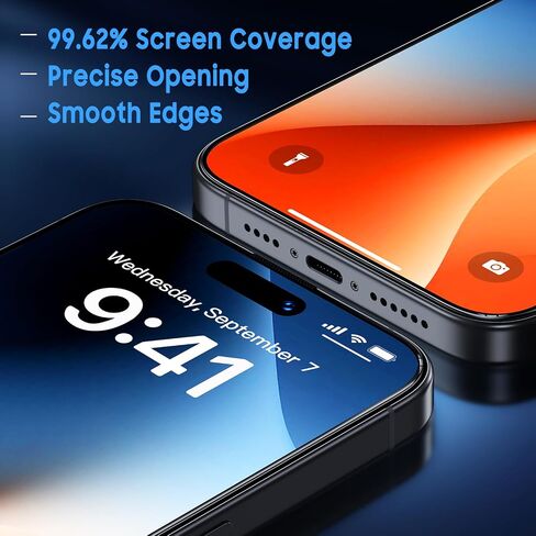 Uyiton for iPhone 14 Pro Max Matte Screen Protector, Anti-Glare Anti-Fingerprint [Easy Fit] Anti-Reflection Shatterproof Full Coverage [Case Friendly] 9H Tempered Glass Screen Cover, 2 Packs in Saudi Arabia