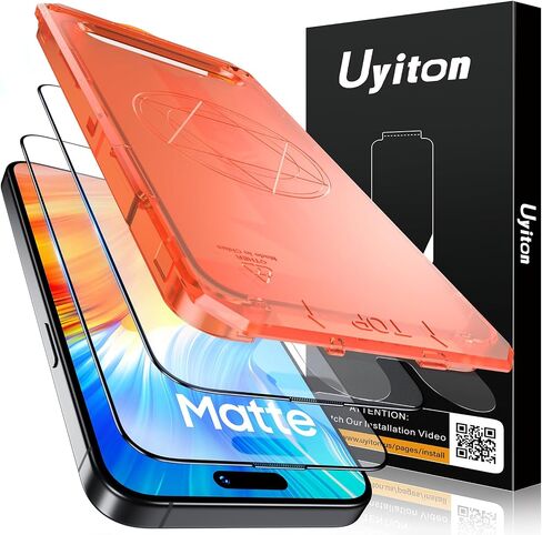 Uyiton for iPhone 14 Pro Max Matte Screen Protector, Anti-Glare Anti-Fingerprint [Easy Fit] Anti-Reflection Shatterproof Full Coverage [Case Friendly] 9H Tempered Glass Screen Cover, 2 Packs in Saudi Arabia