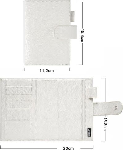 غطاء جلد Moterm لجيب Moleskine - يناسب جيب Moleskine مخطط يومي/أسبوعي وجيب Moleskine كلاسيكي، مع حلقة قلم، وفتحات للبطاقات وجيب خلفي (كريمي مرصوف بالحصى) in Kuwait