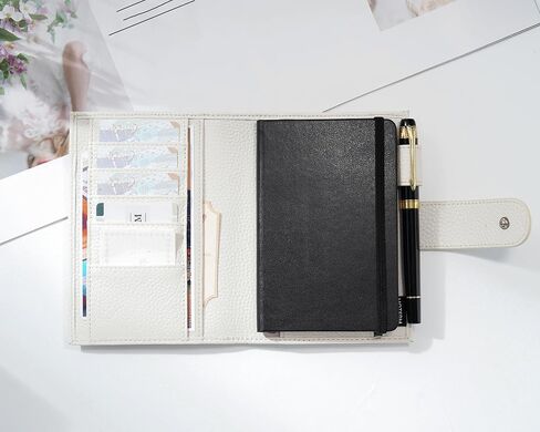 غطاء جلد Moterm لجيب Moleskine - يناسب جيب Moleskine مخطط يومي/أسبوعي وجيب Moleskine كلاسيكي، مع حلقة قلم، وفتحات للبطاقات وجيب خلفي (كريمي مرصوف بالحصى) in Kuwait