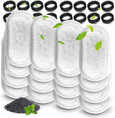 Cat Water Fountain Filters, Compatible with Stainless Steel Pet Fountain 8 Filters with 8 Sponges Replacement Filters for Cat Fountain (8 Filters& 8 Sponges) in Kuwait