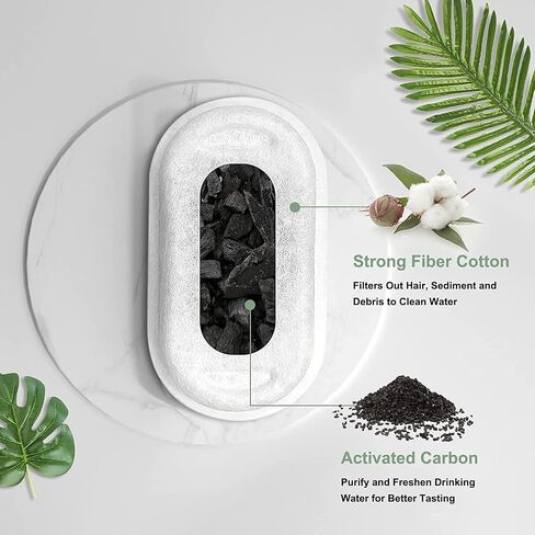 Cat Water Fountain Filters, Compatible with Stainless Steel Pet Fountain 8 Filters with 8 Sponges Replacement Filters for Cat Fountain (8 Filters& 8 Sponges) in Kuwait