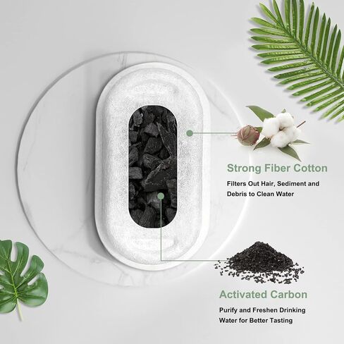 Cat Water Fountain Filters, Compatible with Stainless Steel Pet Fountain 8 Filters with 8 Sponges Replacement Filters for Cat Fountain (8 Filters& 8 Sponges) in Saudi Arabia