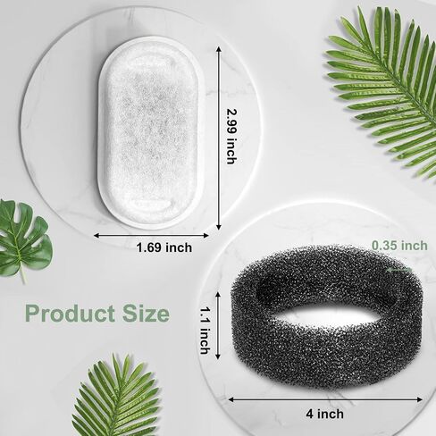 Cat Water Fountain Filters, Compatible with Stainless Steel Pet Fountain 8 Filters with 8 Sponges Replacement Filters for Cat Fountain (8 Filters& 8 Sponges) in Saudi Arabia