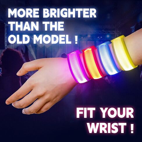 8 PCS LED Glow Bracelets, Christmas Light Up Bracelets Set - Glow in The Dark Party Bracelets Favors Supplies for Christmas, Concerts, Festivals, Game Prizes, Sports, Rave Accessories. in Kuwait