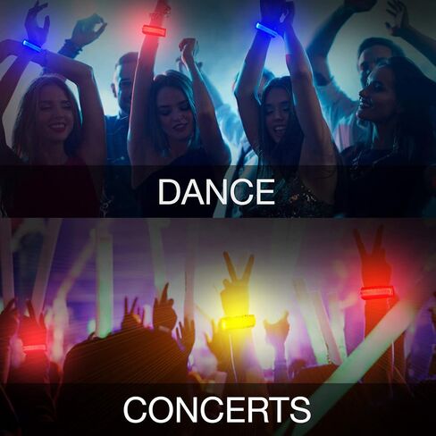 8 PCS LED Glow Bracelets, Christmas Light Up Bracelets Set - Glow in The Dark Party Bracelets Favors Supplies for Christmas, Concerts, Festivals, Game Prizes, Sports, Rave Accessories. in Kuwait