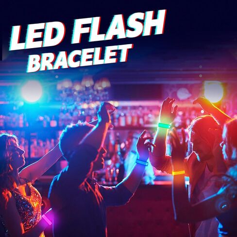 8 قطع من أساور LED المتوهجة، مجموعة أساور مضيئة لعيد الميلاد - أساور تتوهج في الظلام للحفلات تفضل لوازم عيد الميلاد والحفلات الموسيقية والمهرجانات وجوائز الألعاب والرياضة وإكسسوارات الهذيان. in Kuwait