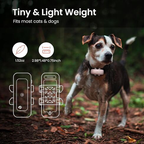 P1 GPS Dog Cat (6.5 lbs+) Tracker - GPS Location Tracker for Pet Anti Lost No Distance Limited, Waterproof, Real Time Tracking & Geo-Fence, Fit All Pet Collars, Pink in Saudi Arabia