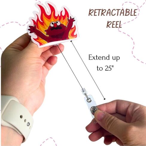 YJ PREMIUMS 8PC Funny Cute Fun Badge Reel Holder ID Card Retractable Clip for Nurse Nurses Nursing Teacher Office Workers | Meme It’s Fine Just My Face Job Descriptions Goose Bumps Coworkers Gifts in Saudi Arabia
