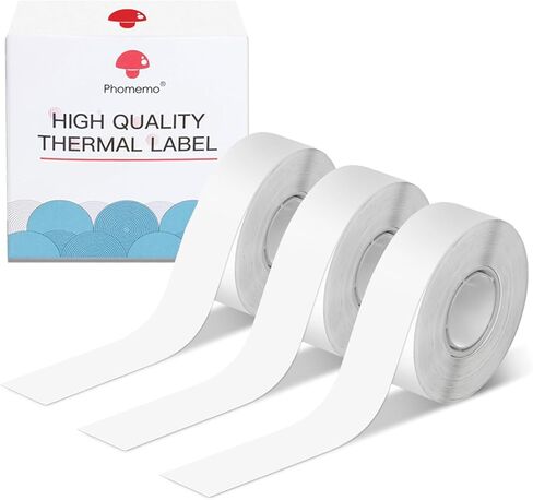 D30 Label Maker Tape Continuous - 3 Rolls White Continuous D30 Label Paper Roll - Memoking D30 Labels Refills Compatible with Phomemo Zodzi D30 Label Maker Tape Continuous - 15MM x 6M / 0.59inx19.68ft in Saudi Arabia