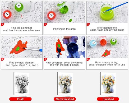 DIY Paint by Number for Adult, Skull Paint by Numbers, Flowers Adult Paint by Numbers Kits on Canvas, 16X20 Inch Skull Paint by Numbers for Adults Beginners in Saudi Arabia