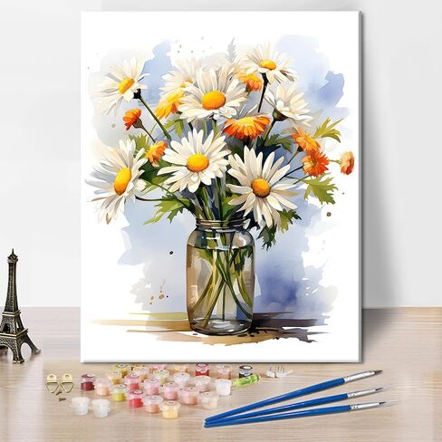 DIY Paint by Number for Adult, Skull Paint by Numbers, Flowers Adult Paint by Numbers Kits on Canvas, 16X20 Inch Skull Paint by Numbers for Adults Beginners in Saudi Arabia