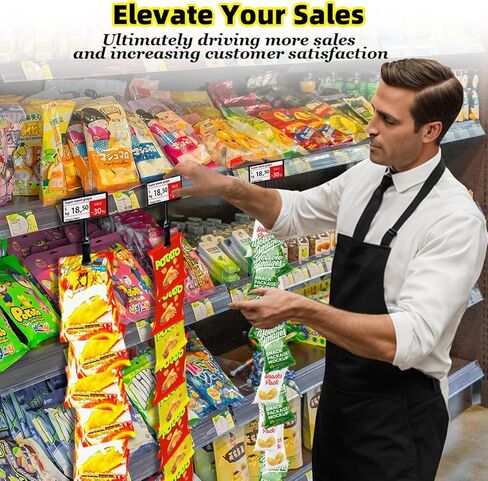 Hanging Merchandise Strips with Hooks Chip Display Rack Stands Potato Bag Holder 12 Clips for Retail Displaying Label Headers Greeting Card Party Vendors Snack Candy Portable Organizer Storage 6 Pack in Kuwait