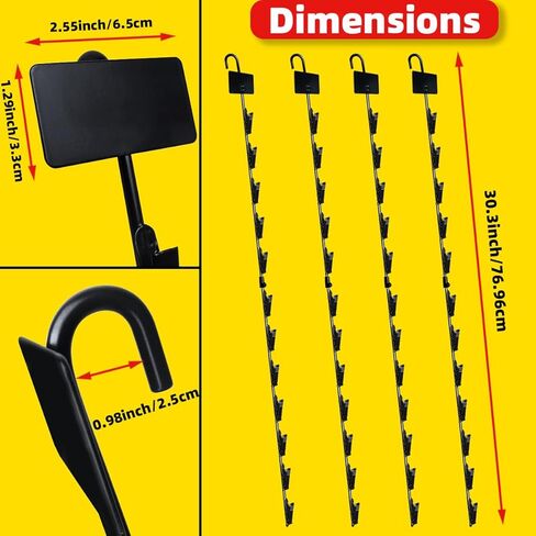 Hanging Merchandise Strips with Hooks Chip Display Rack Stands Potato Bag Holder 12 Clips for Retail Displaying Label Headers Greeting Card Party Vendors Snack Candy Portable Organizer Storage 6 Pack in Kuwait