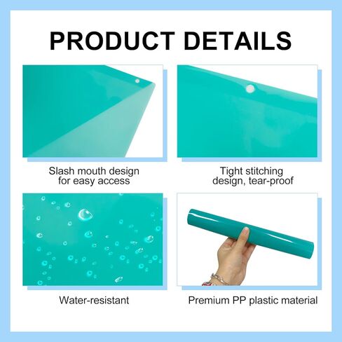 60 Pack Binder Pockets 3 Hole Punch Clear Document Folders 11.18 x 9.17 Inch Binder Organizer with Pockets Slash File Jacket Plastic Document Divider for Office Supplies (Multicolor) in Saudi Arabia