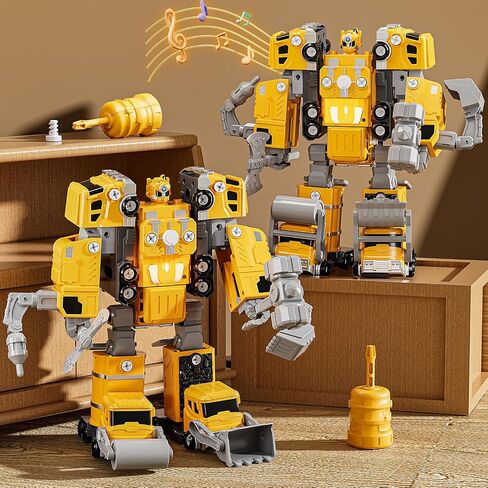 Toys for Ages 5-7, 5-in-1 Take Apart Vehicle Trucks Transform to Robot, 5 6 7 Year Old Boy Christmas Birthday Gift Ideas, Robot Toys for Kids 5-7 in Saudi Arabia