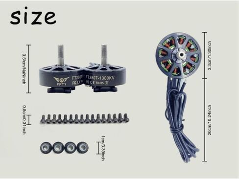 X2807 1300KV محركات كهربائية بدون فرشاة 6S لـ 7 بوصة طويلة المدى FPV Racing Drone منخفضة الضوضاء محركات FPV بدون طيار (4 قطعة 2807/1300KV) in Saudi Arabia