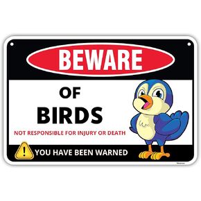 Venicor Bird Sign Decor - 8 x 12 Inches - Aluminum - Bird Gifts for Bird Lovers Women Owners - Bird Decorations for the Home Accessories Wall Art Stuff