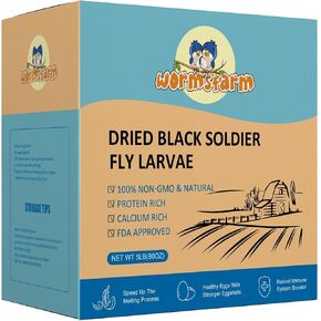 5LB Dried Black Soldier Fly Larvae Treat for Chicken More Calcium Than Mealworms,for Laying Hen,Wild Birds (5 Pound)