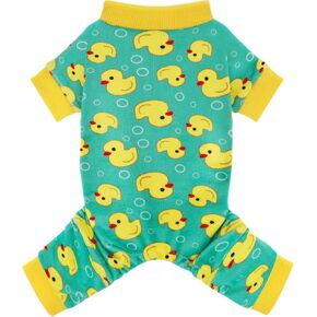 Paiaite Dog Pajamas Onesie: Comfortable Four-Legged Apparel for Small, Medium, & Large Dogs, Polyester Material for Comfort, Wrinkle Resistance, Moisture Wicking, and Stretchiness Yellow Duck S in Saudi Arabia