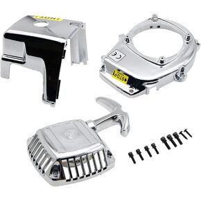 Chrome RC Cover Kit (Pull Starter+Cylinder Cover+Side Cover+Screws) for 23CC-30.5CC Zenoah Chongyang TS ROVAN Baja Losi 5ive-T DBXL