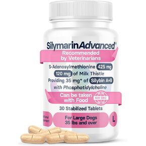 Liver Health Supplement for Small Dogs - Milk Thistle for Dogs Liver Support with S-Adenosylmethionine (Same) & Silybin - 30 Tablets