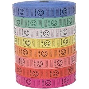 Raffle Tickets - 4 Rolls of 2000 Tickets) 8,000 Total Smile Raffle Tickets (4 Assorted Colors)