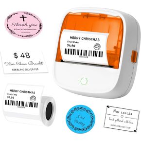 B21 Label Maker Machine with Tape，Portable Thermal Label Printer, Bluetooth Label Printer for School, Office, Home，Mini Thermal Sticker Maker with Multiple Templates and 1.6'' x 1.18'' Label