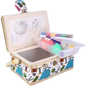 Girls Sewing Basket Small Sewing Basket Portable Durable Sewing Basket Organizer, Sewing Basket, Kids Sewing Basket for Yarn Scissors