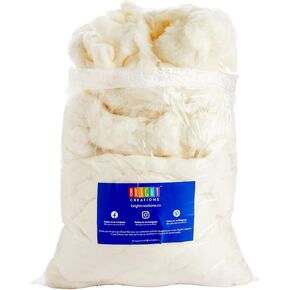 Wool Batting for Stuffing Animals, Crafts, Cushions, Pillow Filler, Needle Felting (16oz, Natural White)