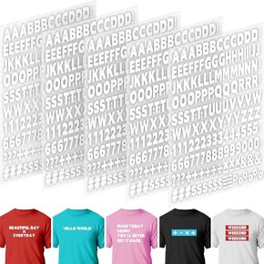 5 Sheets 830 Pieces Iron on Letters and Numbers for Clothing, 1 Inch Iron on Vinyl Letters with A-Z Heat Transfer Letters 0-9 Iron on Numbers PU Alphabet Stickers for T-Shirt Printing DIY Craft, Black