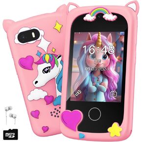 Kids Smart Phone Toy for Girls - Girl Toys Age 6-7 Years Old Real Cell Phones for Kid 3 4 5 6 7 8 9 10 11 12 - Kids Birthday Gift 3-5 4-6 5-7 6-8 7-12 8-10 8-12 Autism Montessori Toys