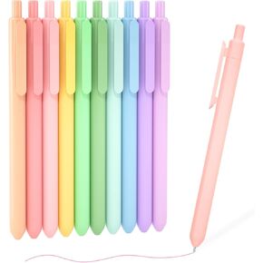 Shuttle Art Retractable Pastel Shifting Gel Ink Pens, 15 Pack Black Ink Pens, Cute Pens 0.5mm Fine Point Soft Aesthetic Barrel for Smooth Writing Journaling Taking Notes School Office Home