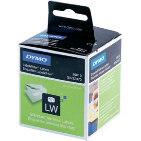 ملصقات عنوان كبيرة مقاس 36 مم × 89 مم LW من Dymo، لفة واحدة مكونة من 130، (260 ملصق سهل التقشير)، ذاتية اللصق، لصانعي الملصقات، أصلية، طباعة سوداء على شفاف in Saudi Arabia