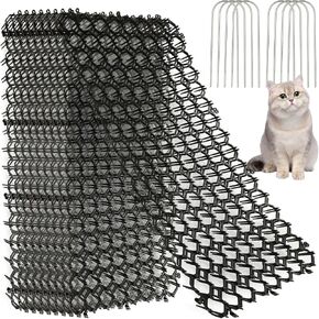 16PCS Cat Scat Mat 16" x 8" Cat Spike Keep Cats Out of Yard Permanently, Scat Mat with Spiked Outdoor Garden & Indoor Furniture, Square Cat Deterrent for Counters, Plastic Anti Dog Digging Deterrent
