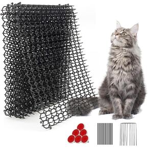 Ley's 10 Pack Scat Mat for Cats, Max Combination Length - 13 ft, Cat Deterrent with Spikes Outdoor & Indoor, 16 X 12 in Anti Cat Mat for Yard, Garden Fence Animal Barrier