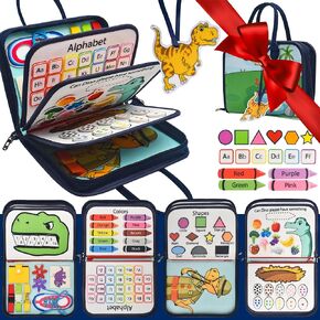 Busy Book for Toddlers, Montessori Busy Board for Toddlers 1 2 3 4, Kids Travel Toys, Preschool Busy Board, 10 Page Busy Book, 20+ Hands On Activity Book, Montessori Busy Book, Preschool Busy Book