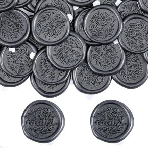Black Wax Seal Stickers, 50 Pcs Envelope Wax Stickers for Birthday, Gift Wrapping,Christmas, Party Favor, Wedding Invitation,Baby Shower Decoration(You're Invited)