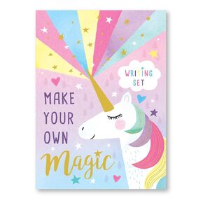 Jewelkeeper Cool Girls Rainbow Design Writing Kit, Girls Stationery Paper Letter Set, Stickers, Envelope Seals