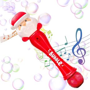 Christmas Bubble Wand, 13" Christmas Bubble Wands with LED Light-Up Effect & Music, Christmas Stocking Stuffers for Kids, Christmas Toys for Kids and Toddlers Party Favors - Srenta