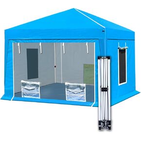 10X10X9FT Waterproof Portable Paint Booth with 2pcs Air Filters & Foldable Frames, Rainproof Spray Booth for Auto Parts, Furnitures and Other Items Painting (Blue)