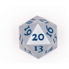 Extra Large Solid Metal D20 Spindown/Countdown Dice Silver Life Counter for MTG Magic Commander EDH Extra Heavy