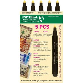 Dri Mark Universal International Counterfeit Pen, 3 Times More Ink, Fake Money Checker, Money Loss Prevention Tester & Fraud Protection for U.S. and International Currency, Made in The USA (12 Pack)