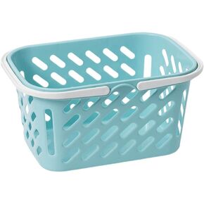 NUOBESTY Shopping Basket Toy, Mini Grocery Basket with Handles Storage Basket Pretend Play Toy for Kids Party Supplies Blue