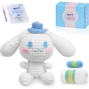 Crochet Kit for Beginners Adults -Animals Start Crotcheting - Perfect Amigurumi Knitting Learn to Kit for Adult Kids with Stitch by Stitch Video Tutorials,Holiday Christmas Gift.