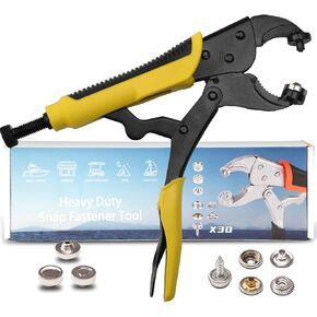 Coowolf Heavy-Duty Snap Button Kit - with 30 Set Snaps, Upgrade Snap Fastener kit Used for Installing Metal Snaps on Fabric, Clothing