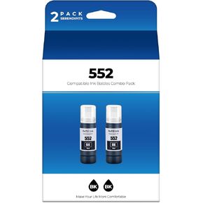 552 Ink Refill Bottles ET-8550 ET-8500 Replacement for Epson 552 Ink Refill Bottle Black Works with Ecotank Photo ET-8550 ET-8500 ET 8550 ET8500 ET 8550 ET8500 Printer (2-Black T552 Ink Refill Bottle)